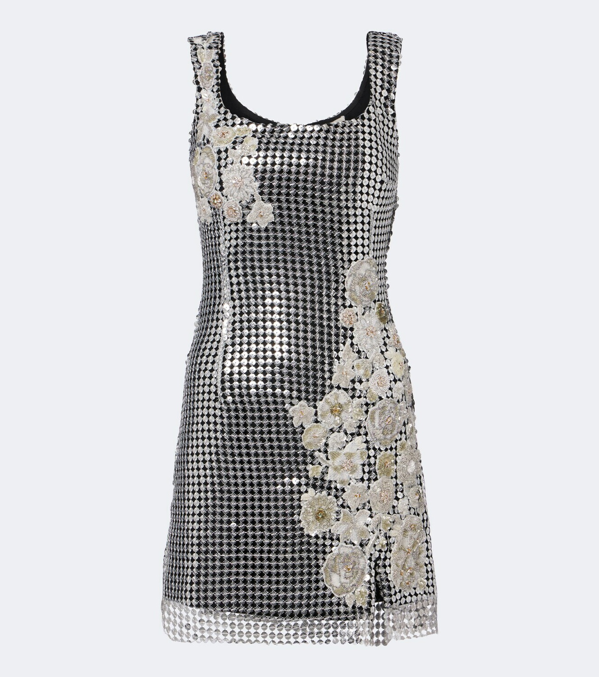 Là Fuori Shell sequined chainmail minidress