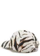 Ganni Logo-appliqué Zebra-print Cotton cap - Cream - One Size