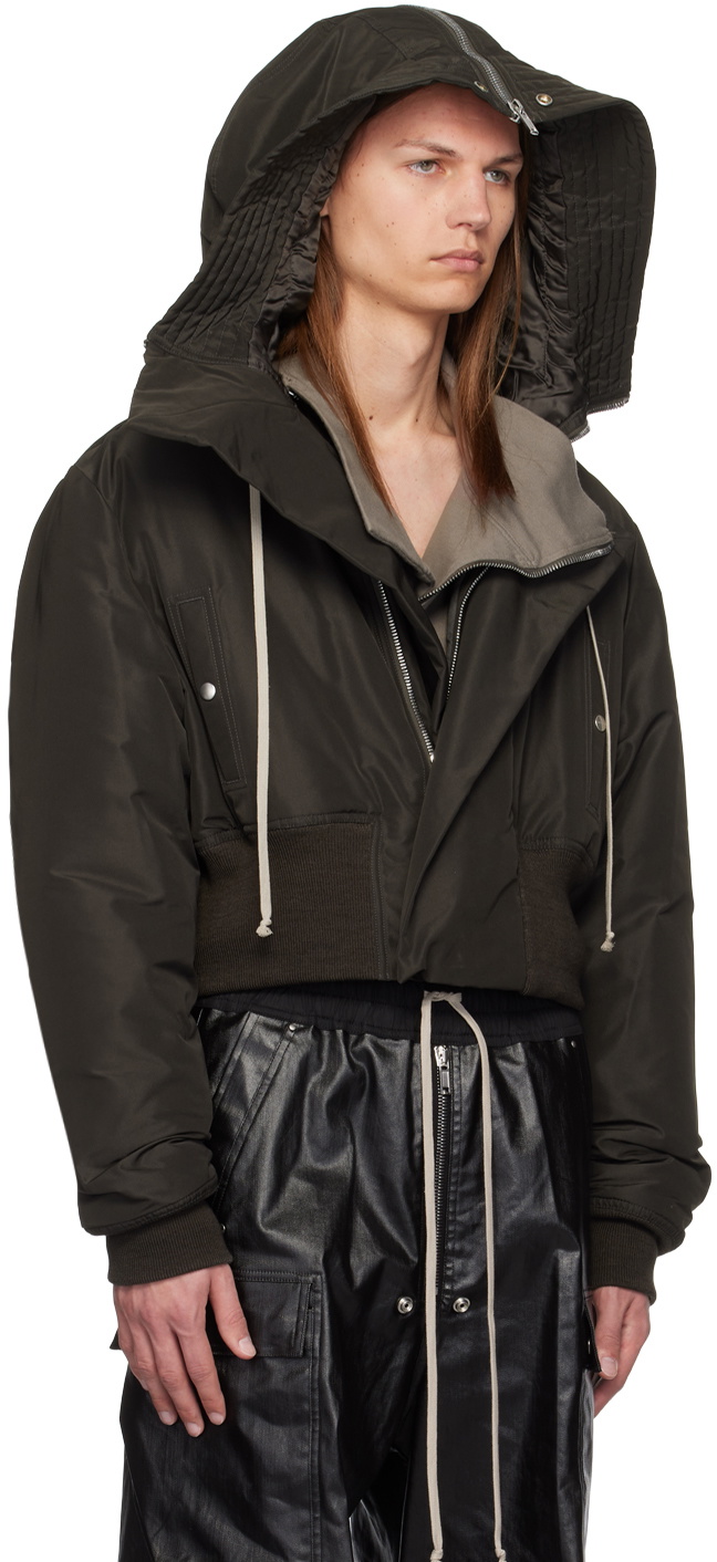 Rick Owens Gray Cropped Alice Bomber Jacket Rick Owens