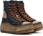 R13 Navy Distressed Tall Kurt Sneakers