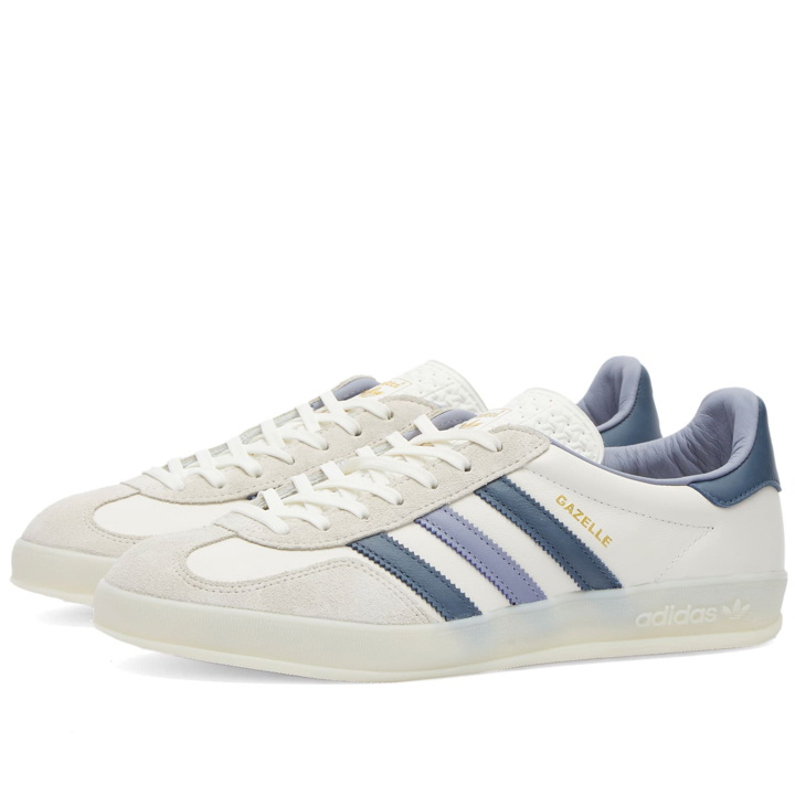 Photo: Adidas GAZELLE INDOOR Sneakers in Core White/Preloved Ink Melange/Off White