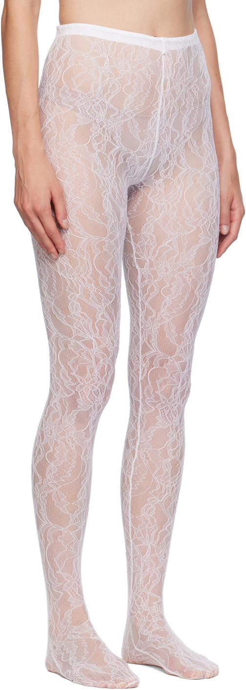 WARDROBE.NYC White Lace Tights