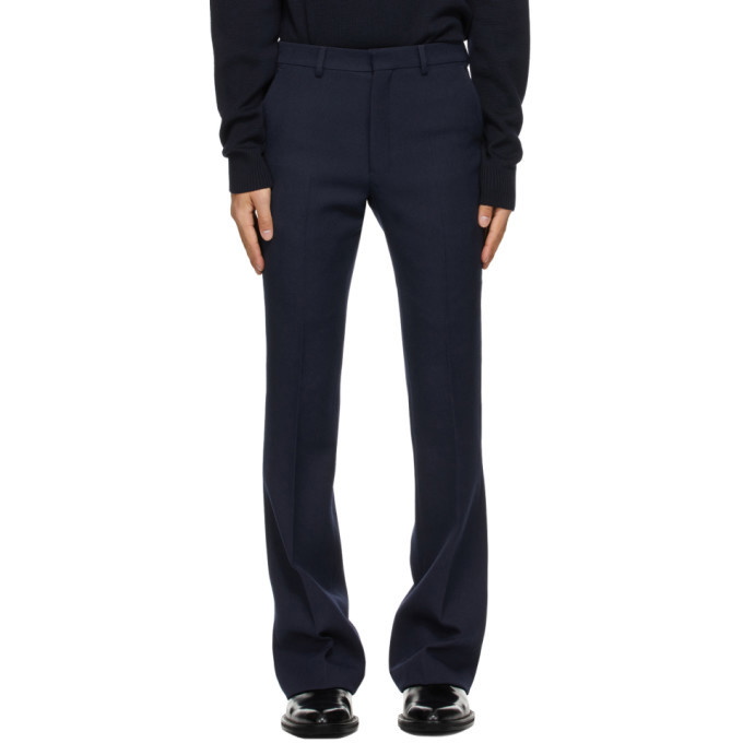 Photo: AMI Alexandre Mattiussi Navy Wool Flared Trousers