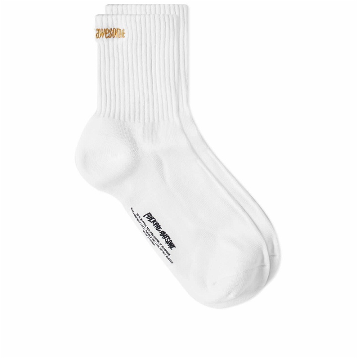 Photo: Fucking Awesome Men's Cross 1/4 Sock in White