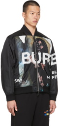 Burberry Black Mermaid Print Bomber Jacket
