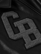 Golden Bear - Logo-Appliquéd Full-Grain Leather Varsity Jacket - Black