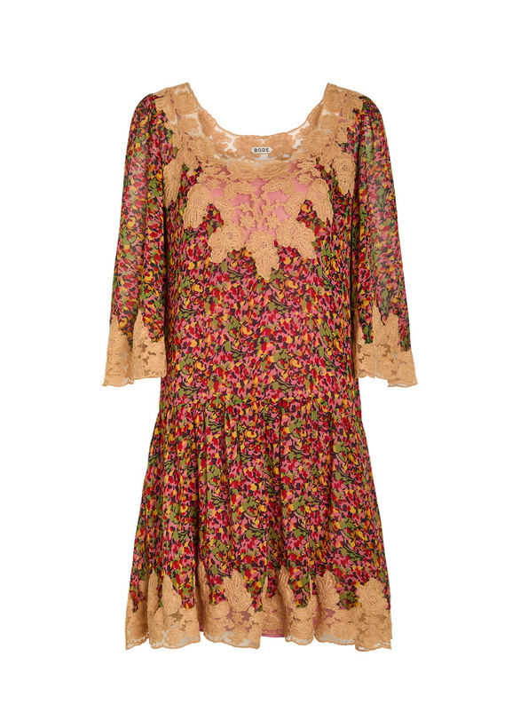 Photo: Bode Confetti Floral Silk Mini Dress Multicoloured 1