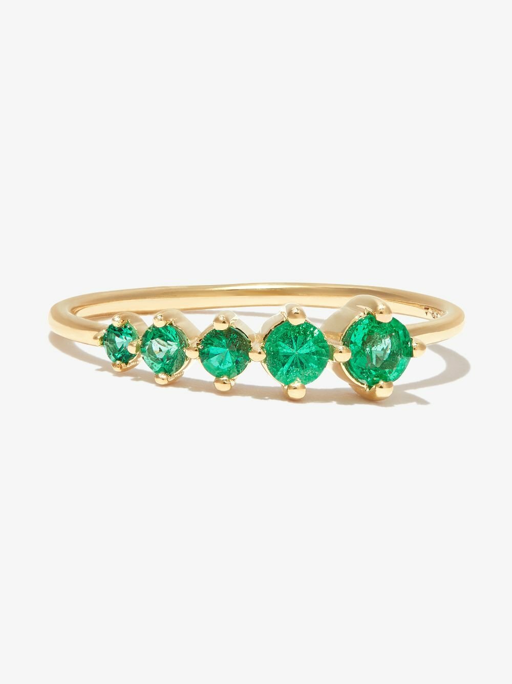 Adina Reyter 14K Yellow Gold Graduated Emerald Ring