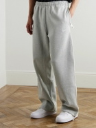 Nike - Straight-Leg Logo-Embroidered Cotton-Blend Jersey Sweatpants - Gray