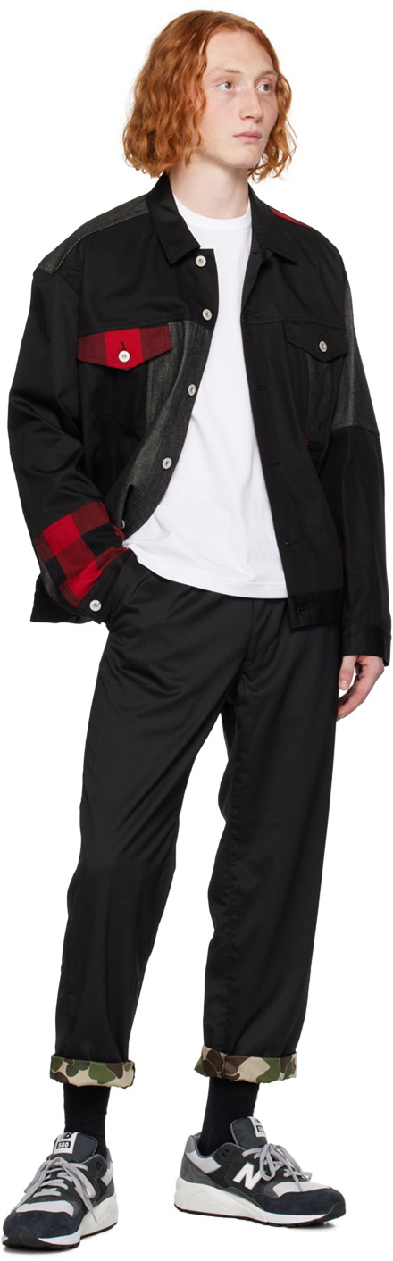Comme des Garçons Homme Black Paneled Denim Jacket