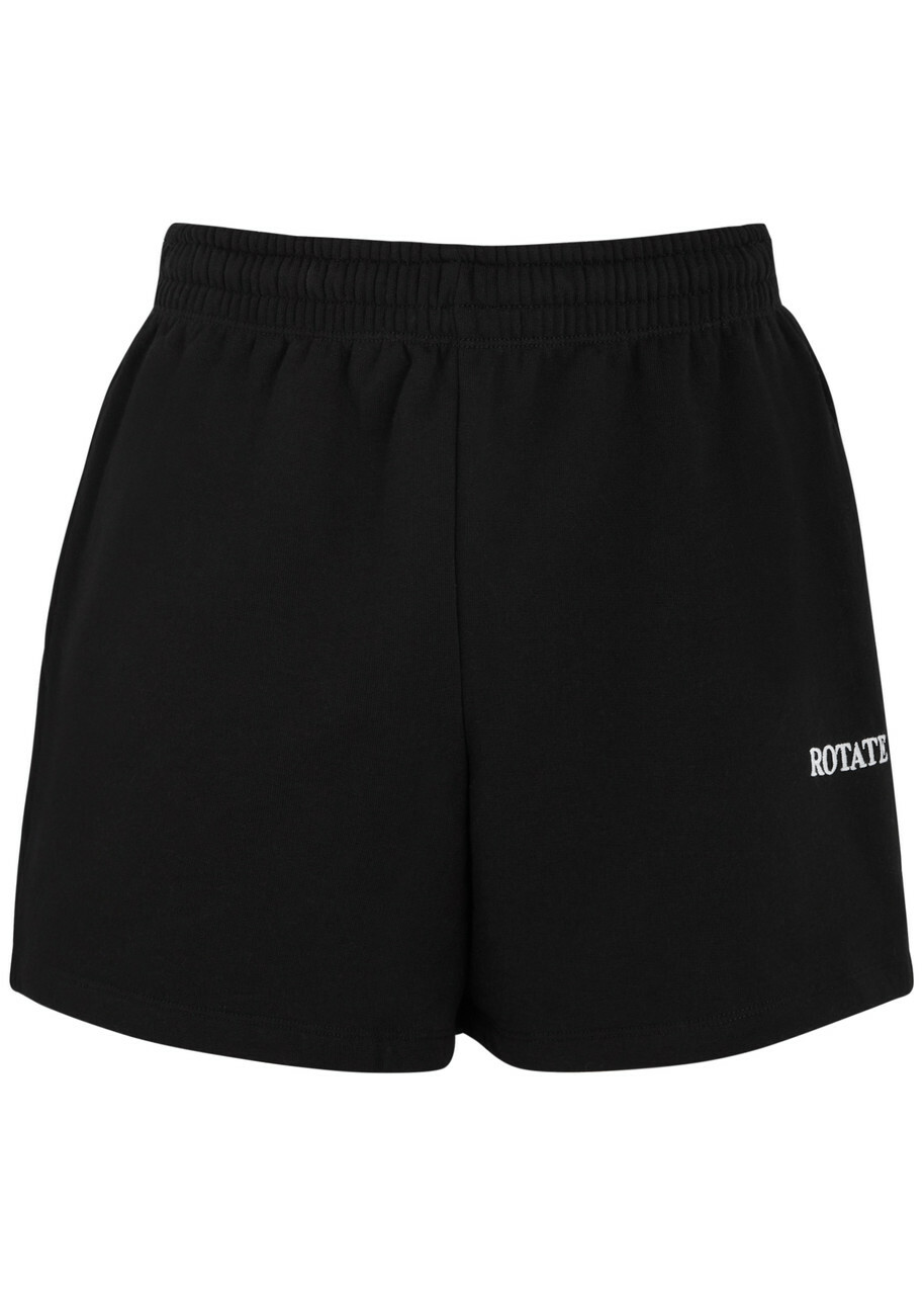 Rotate Sunday Logo-embroidered Cotton Shorts Black