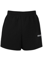 Rotate Sunday Logo-embroidered Cotton Shorts Black