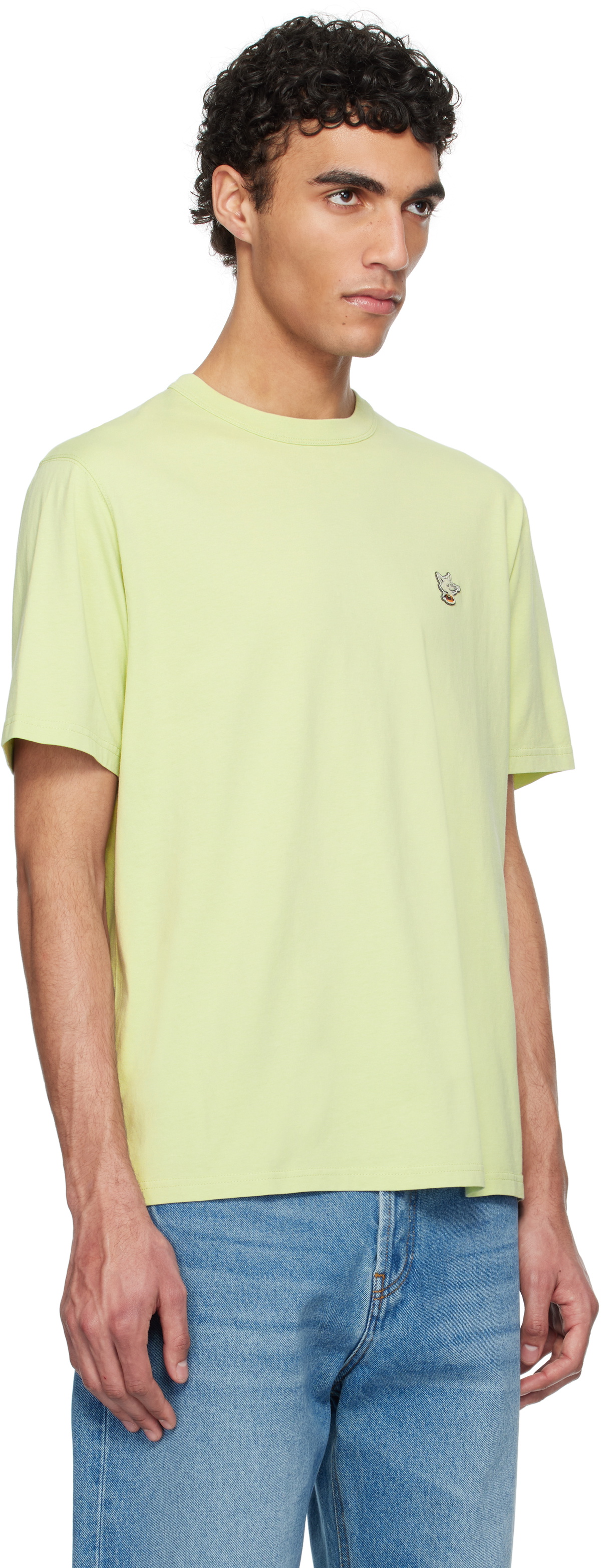 Maison Kitsuné Green Barista Fox Patch Relax T-shirt