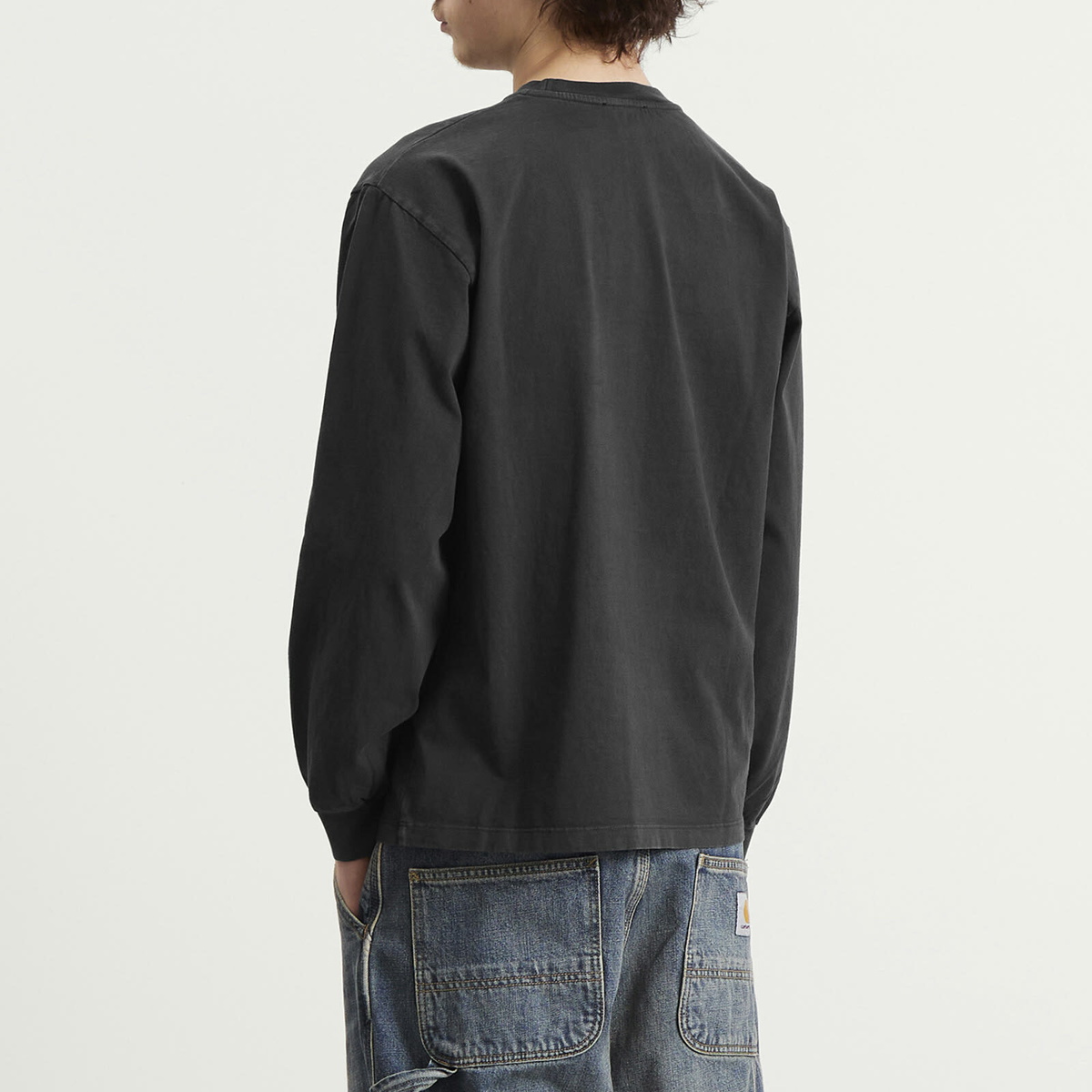 Aries Men's Faded Grunge Long Sleeve T-Shirt in Black