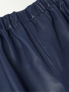 Marni - Straight-Leg Striped Leather Trousers - Blue