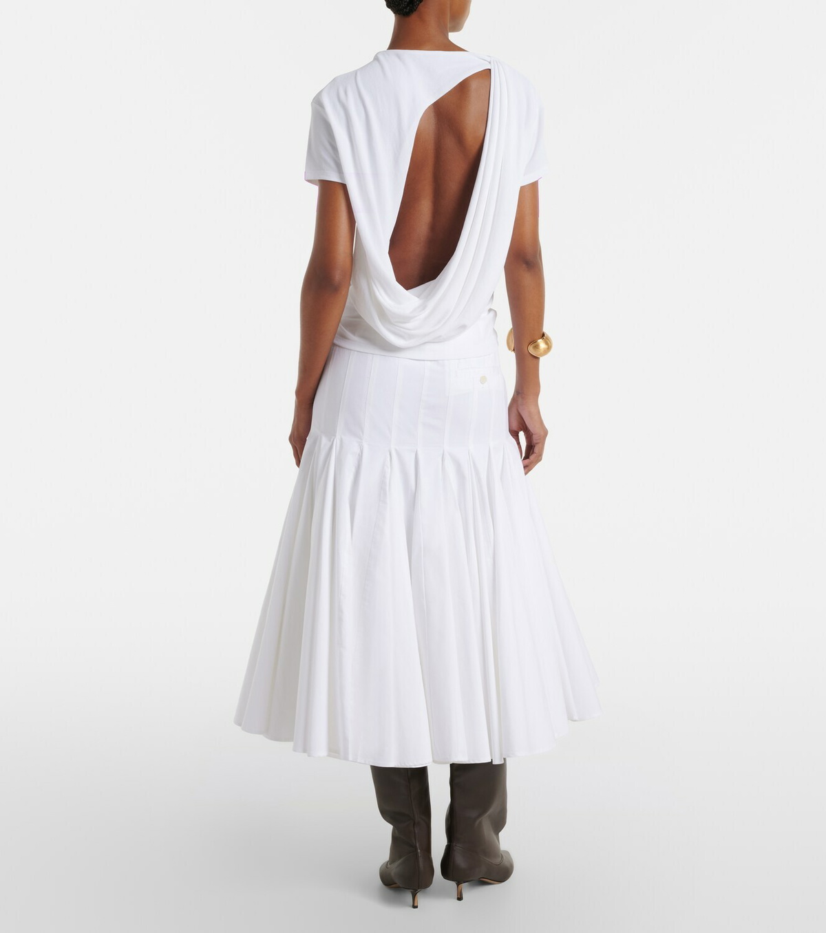 Jacquemus Agave cotton poplin midi skirt