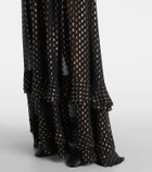 Chloé Polka-dot jacquard silk-blend lamé gown
