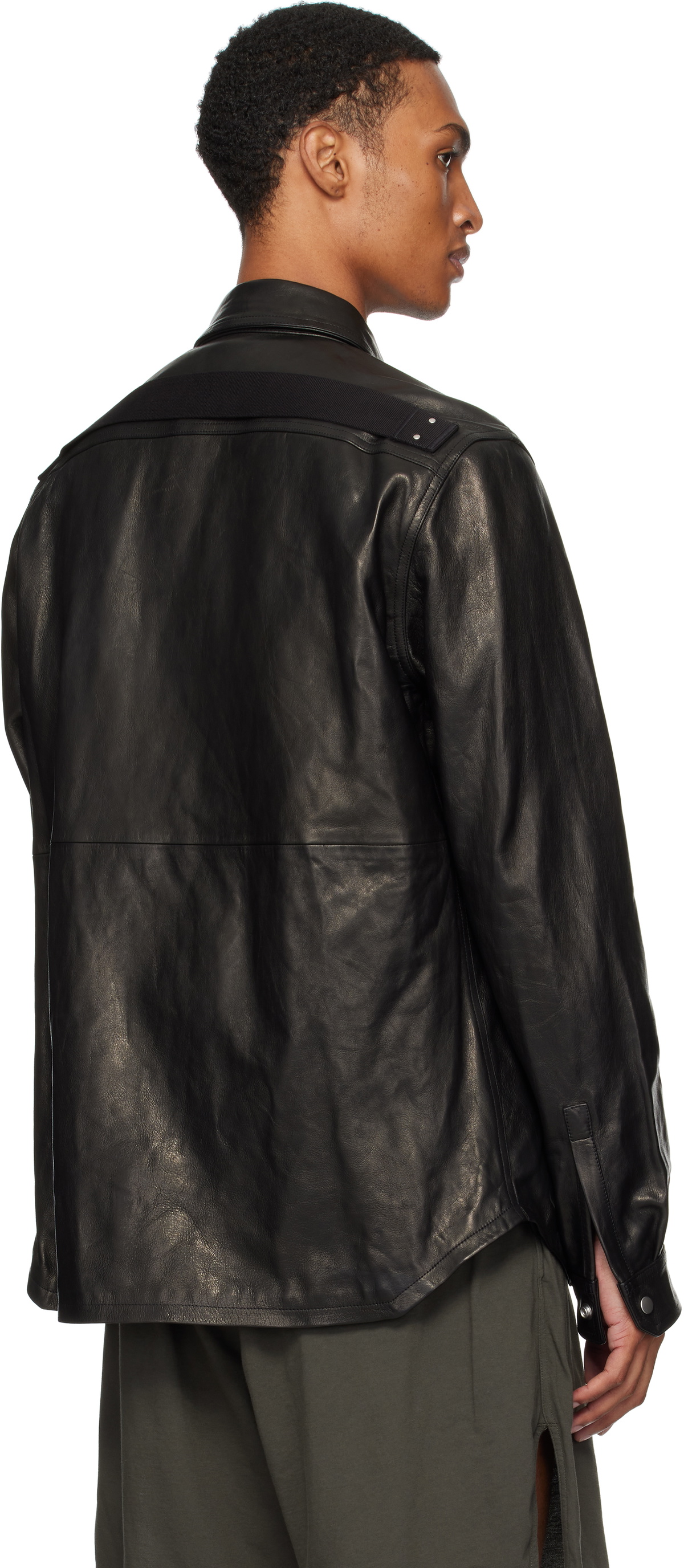 Rick Owens Black Concordians Outershirt Leather Jacket Rick Owens