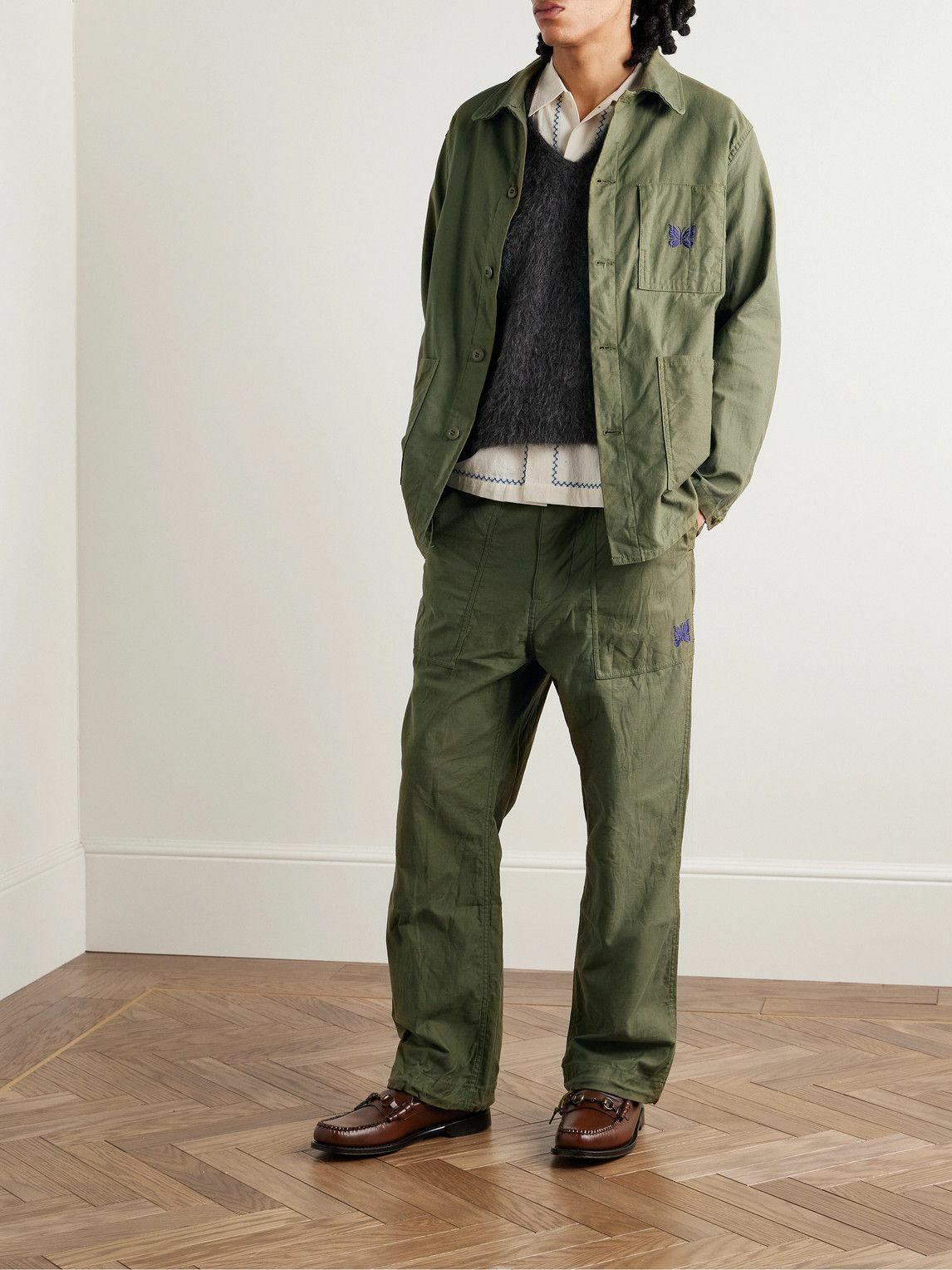 HARLEM EMBROIDERED COLLAR OVERSHIRT IN NATURAL