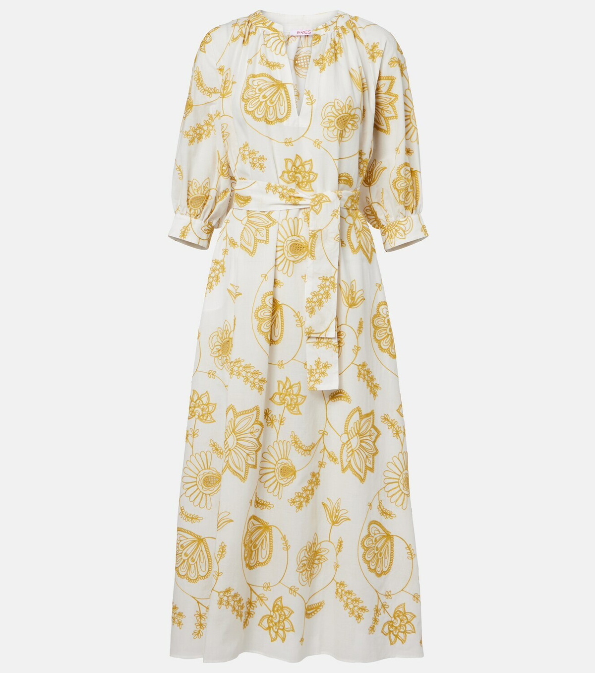 Eres Anjana embroidered cotton-blend midi dress