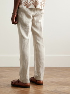 De Bonne Facture - Straight-Leg Linen Drawstring Trousers - Neutrals