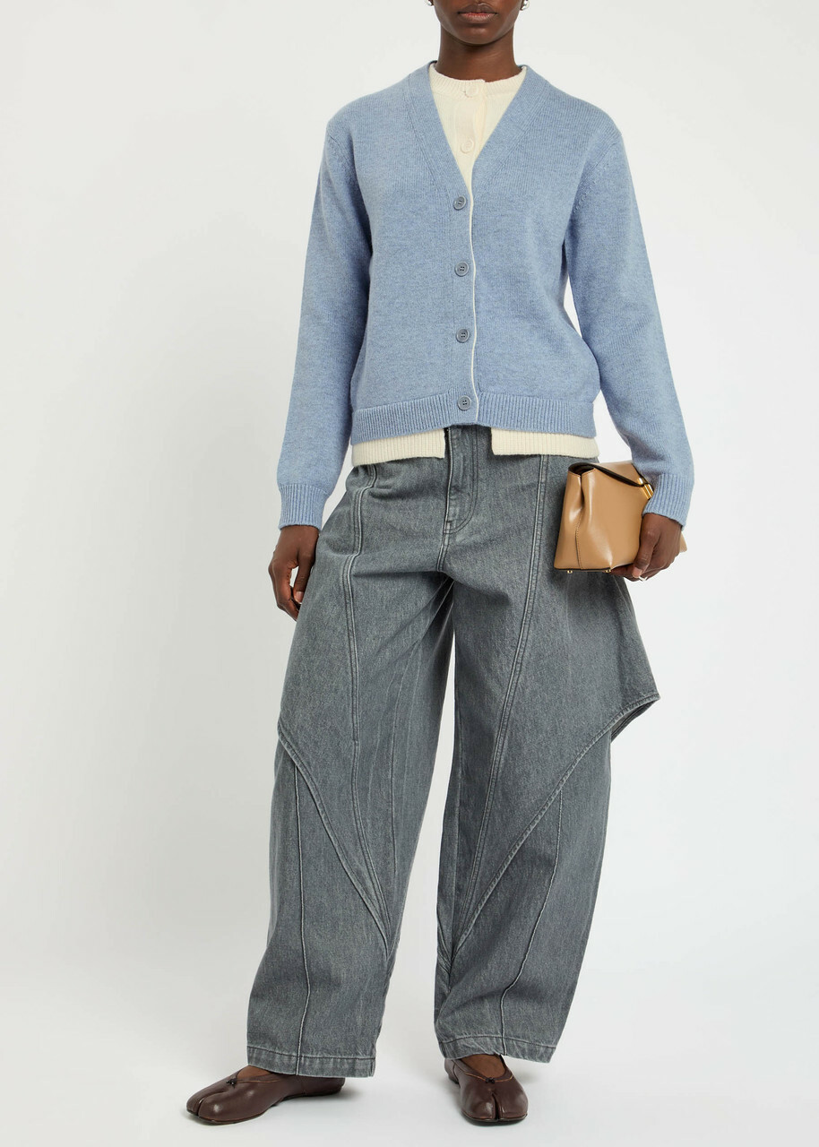 JW Anderson Layered-effect Wool and Cashmere-blend Cardigan Blue