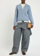 JW Anderson Layered-effect Wool and Cashmere-blend Cardigan Blue