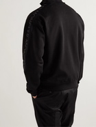 Moncler - Logo-Print Shell-Trimmed Cotton-Jersey Zip-Up Sweatshirt - Black