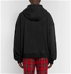 Resort Corps - Oversized Printed Loopback Cotton-Jersey Zip-Up Hoodie - Black