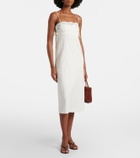 Posse Darya embroidered linen and cotton midi dress