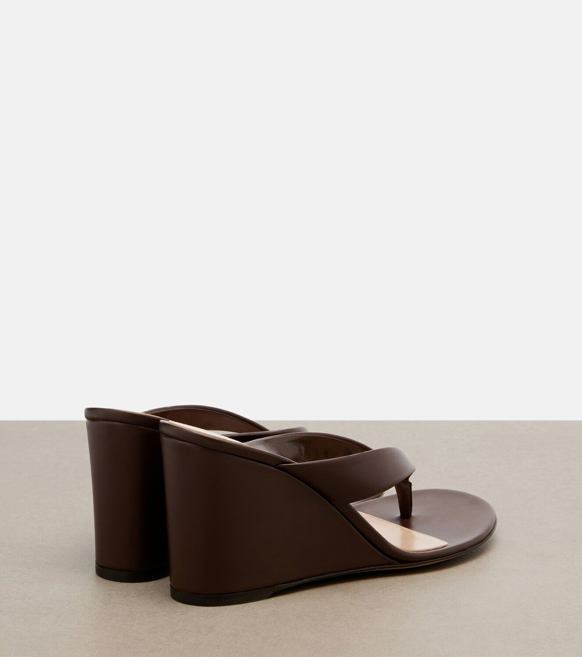 Gianvito Rossi Leather wedge thong sandals