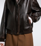 Prada Oversized leather blouson jacket
