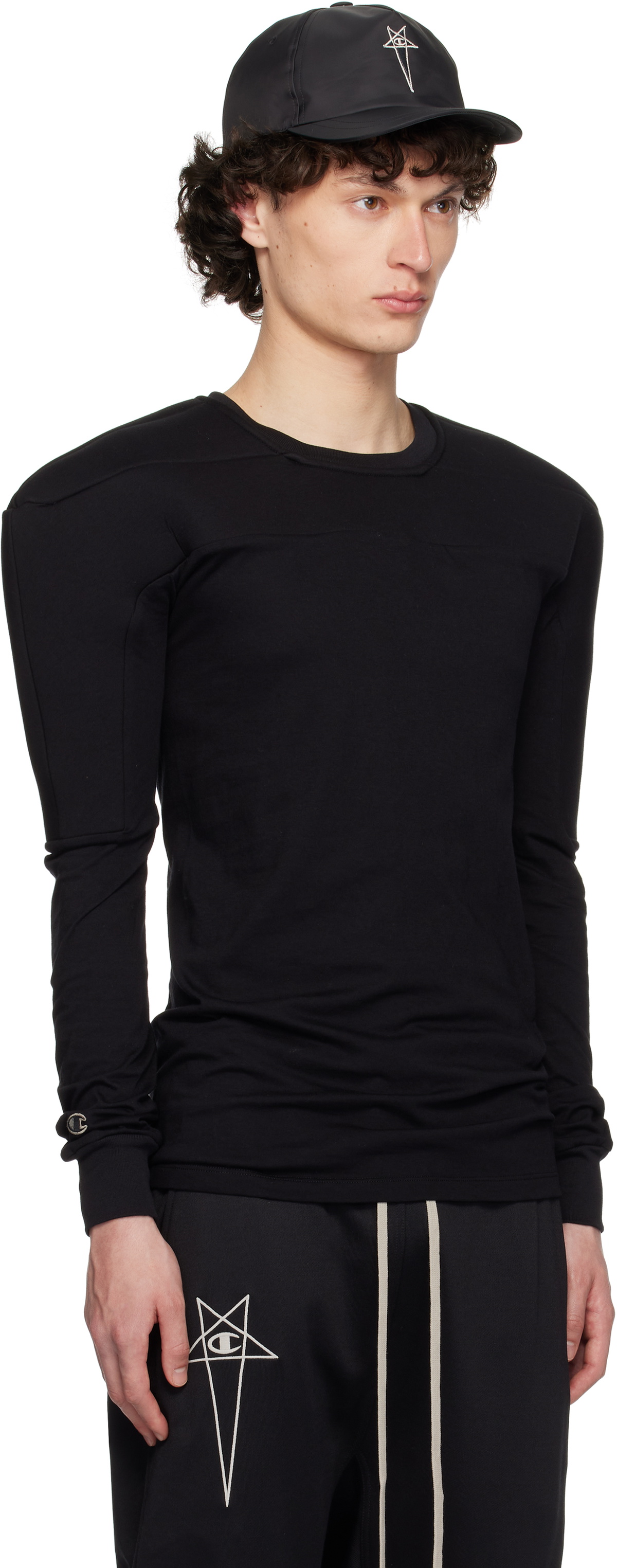 Rick Owens Black Champion Edition Girdered Harness T-shirt Rick Owens