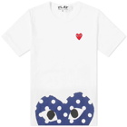 Comme des Garcons Play Polka Dot Hem Heart Tee