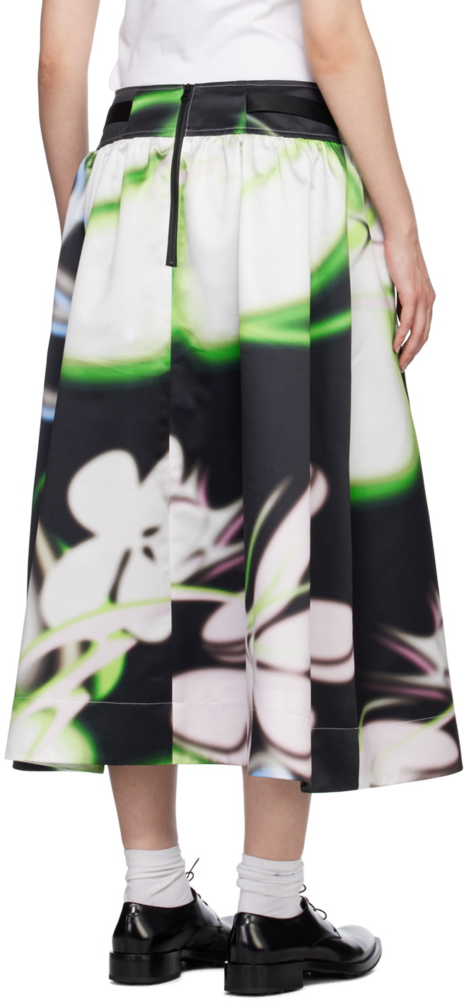MINJUKIM Black V-Cut Buckle Midi Skirt