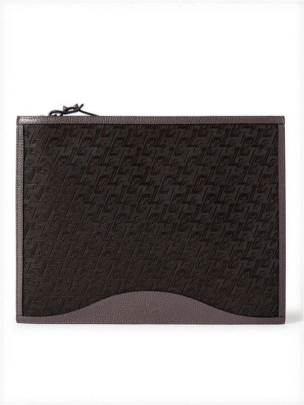 Photo: CHRISTIAN LOUBOUTIN - Logo-Jacquard Coated-Canvas and Full-Grain Leather Pouch