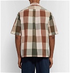 Studio Nicholson - Camp-Collar Checked Cotton Shirt - Men - Burgundy