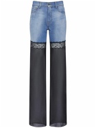 NENSI DOJAKA - Denim & Tulle Straight Jeans