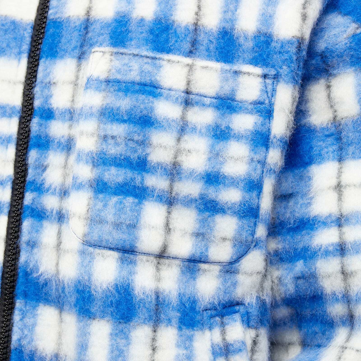 Cole Buxton Men's Wool Check Overshirt in Blue/Black/White Cole Buxton Men's Wool Check Overshirt in Blue/Black/White