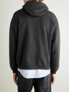 A.PRESSE - Vintage Cotton-Jersey Zip-Up Hoodie - Black