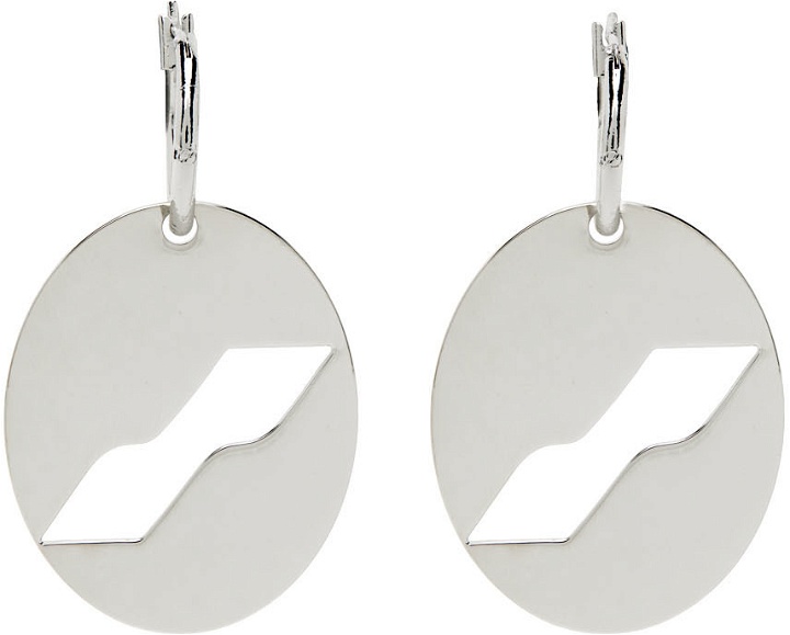 Photo: We11done Silver Logo Motif Earrings