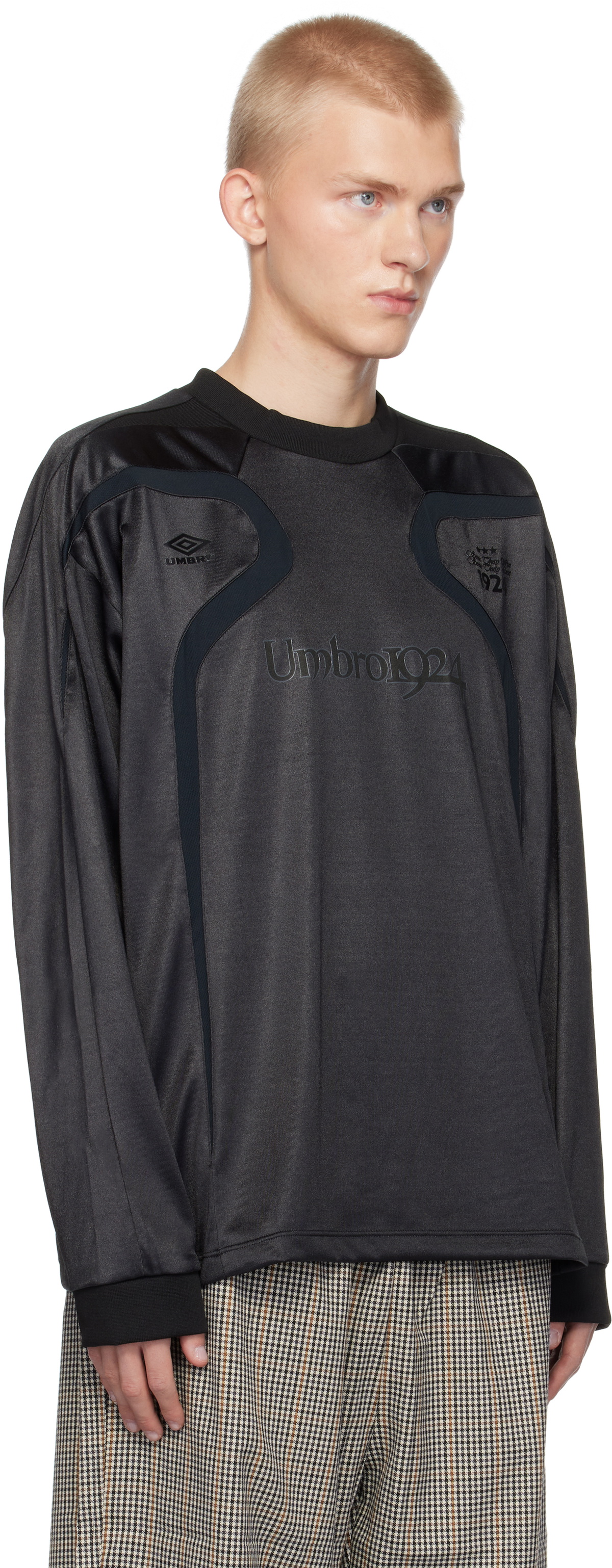 ★Umbro Taped Digi Long Sleeve Jersey 関税込★ Umbro Long sleeve White Checker Collard Jersey Shirt Soccer