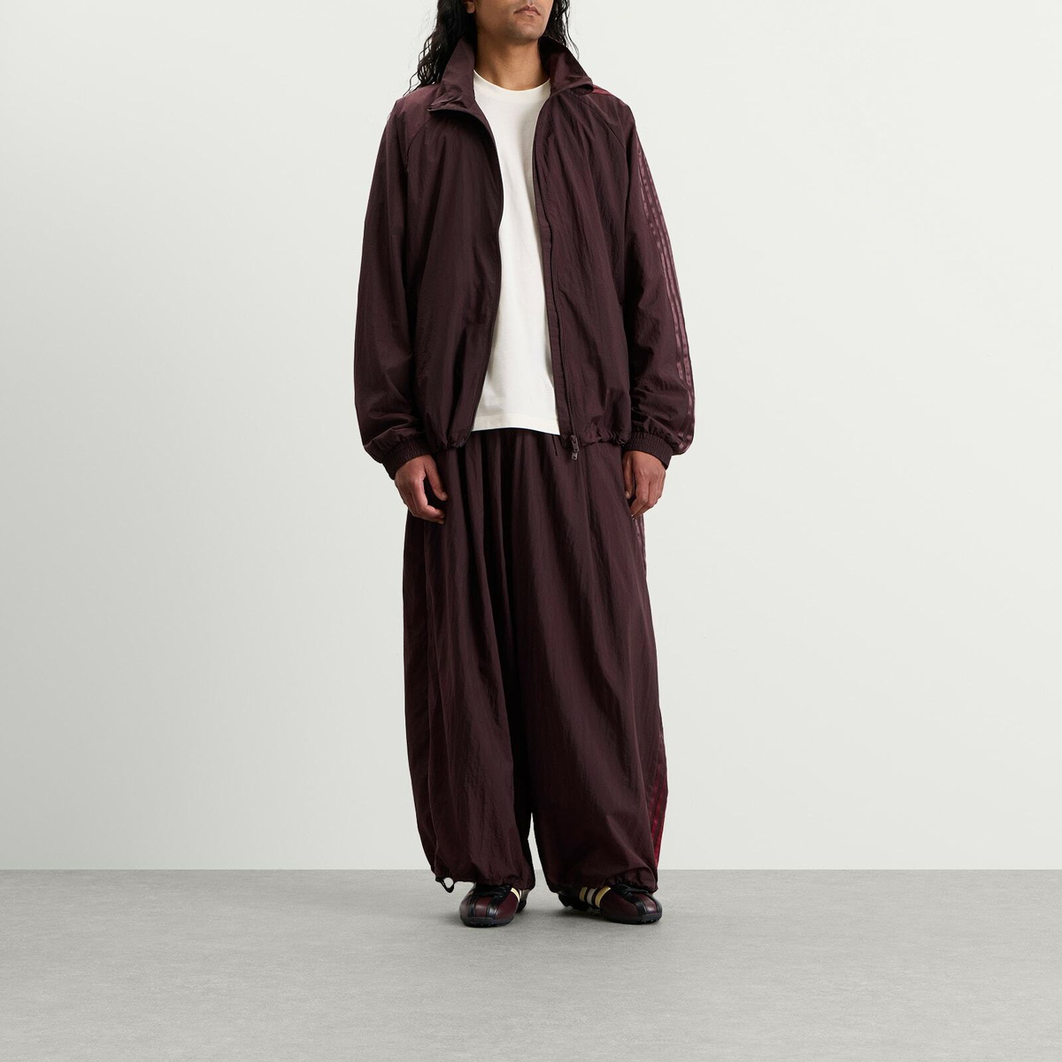 Y-3 Gradient Stripes Wide Leg Trousers in Ngtred