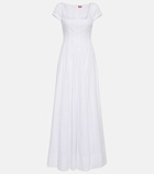 Staud Wells cotton poplin corset maxi dress