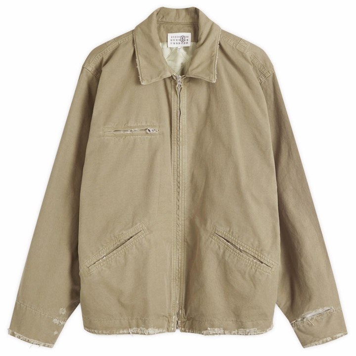 Photo: MM6 Maison Margiela Men's Padded Canvas Overshirt in Green