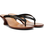 Versace Black & Brown Sophie Rubber Thong Heeled Sandals