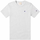 Champion Reverse Weave Men's Rear Script Logo T-Shirt in Grey Marl