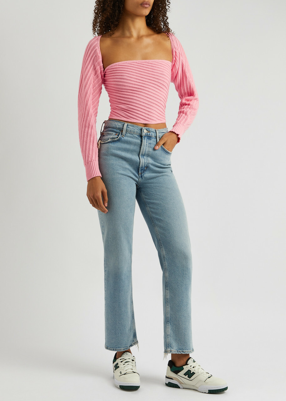 Gimaguas Marianne Ribbed-knit Wrap top Pink Gimaguas