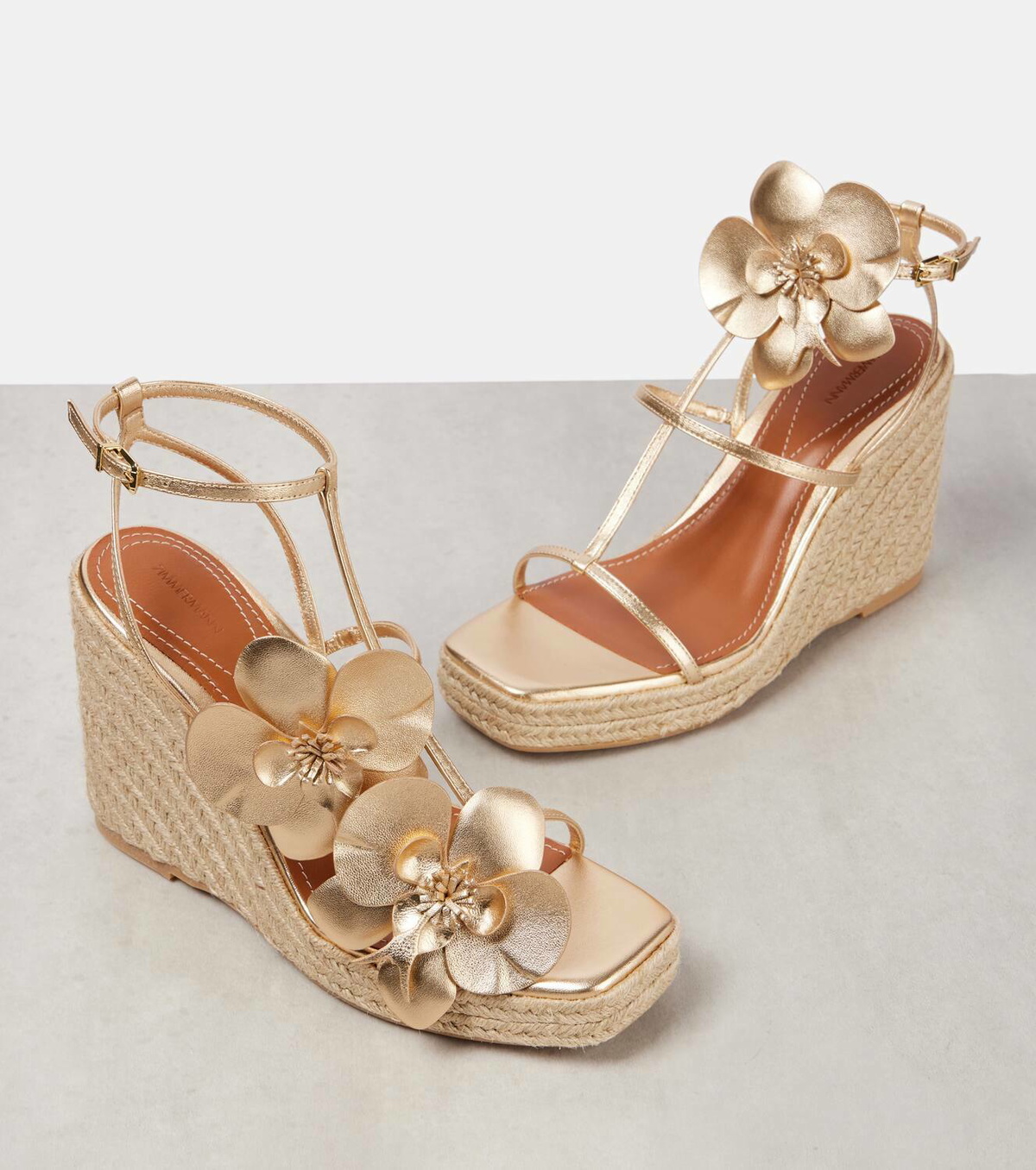 送関込■ZIMMERMANN■Orchid 110 メタリック ウェッジサンダル Zimmermann Orchid 110 metallic leather wedge sandals Zimmermann