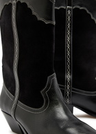 Isabel Marant Duerto Western Panelled Leather Mid-calf Boots Black